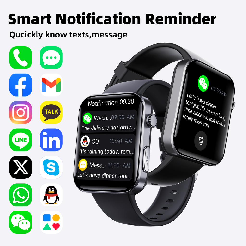 Smartwatch ECG Wautton – Pantalla 2.1" Monitor Glucosa, Presión y Temperatura