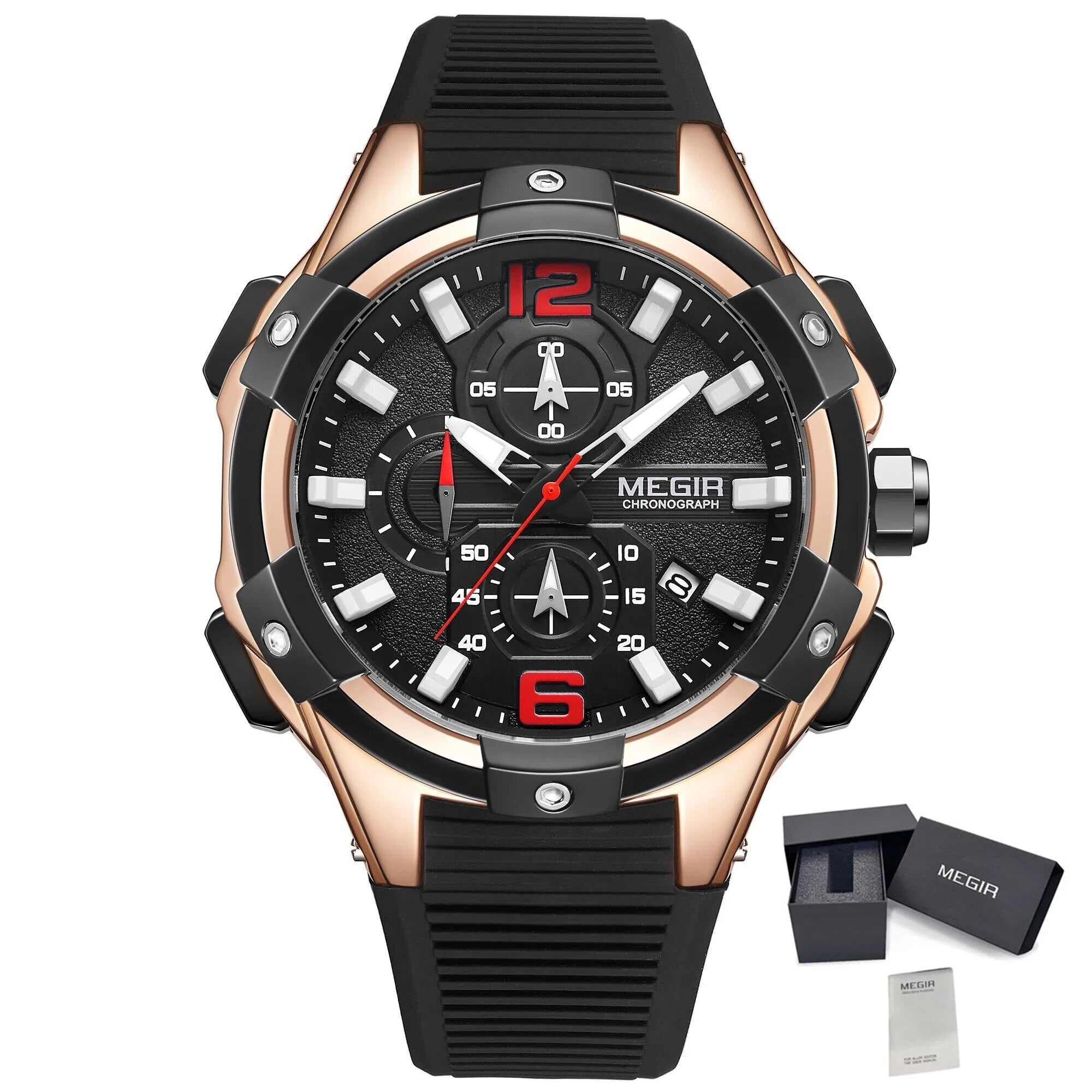 Reloj Cronógrafo MEGIR Hombre – Deportivo Militar con Luminiscencia y Fecha