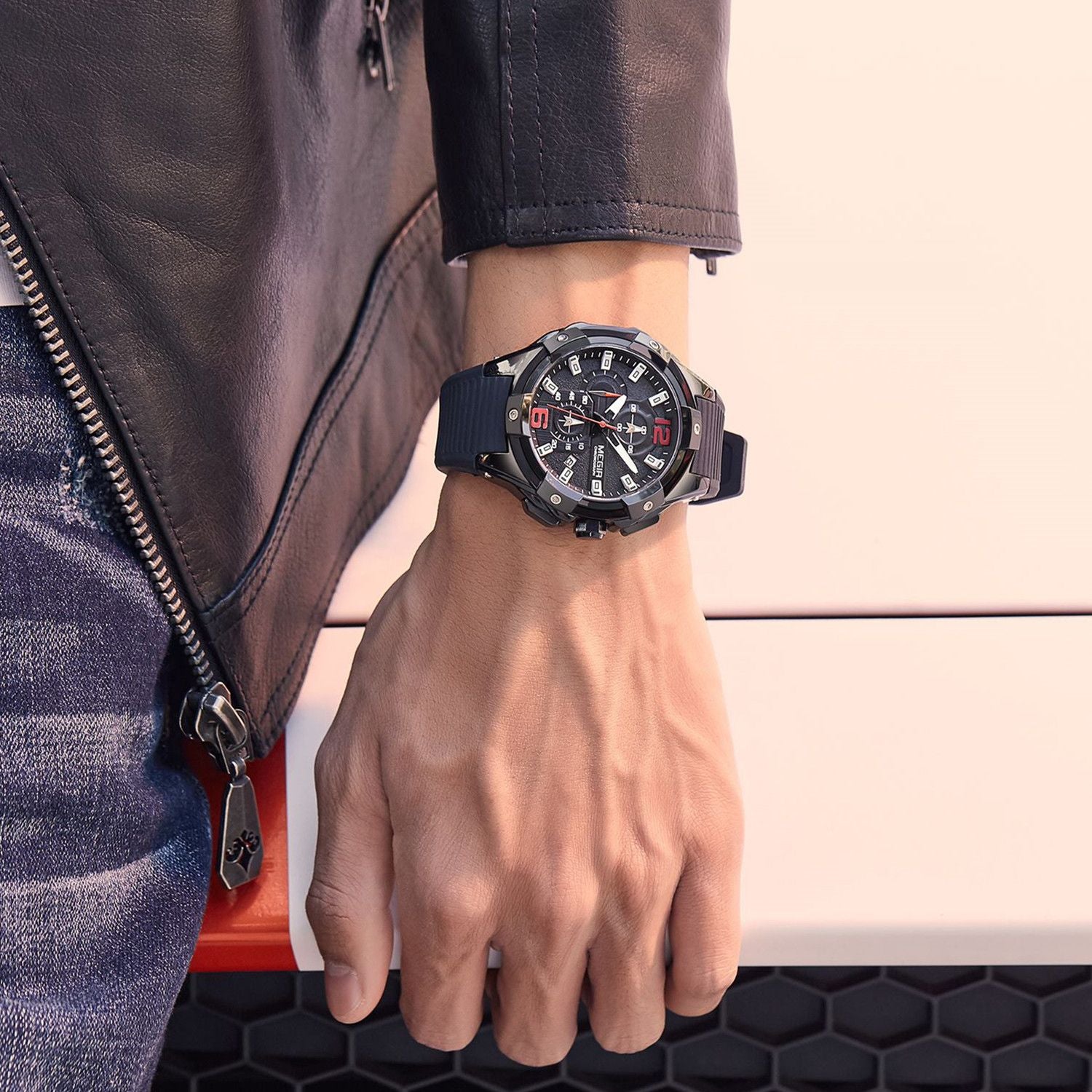Reloj Cronógrafo MEGIR Hombre – Deportivo Militar con Luminiscencia y Fecha
