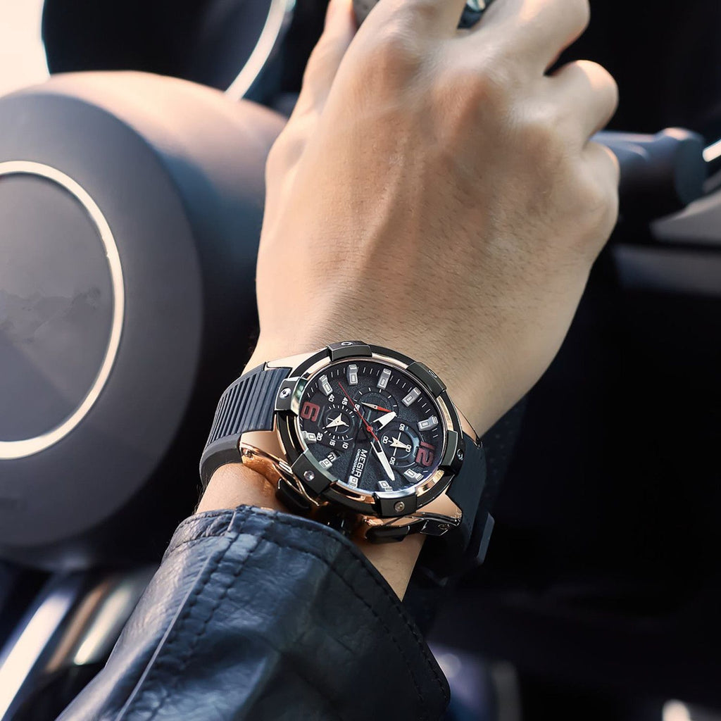 Reloj Cronógrafo MEGIR Hombre – Deportivo Militar con Luminiscencia y Fecha