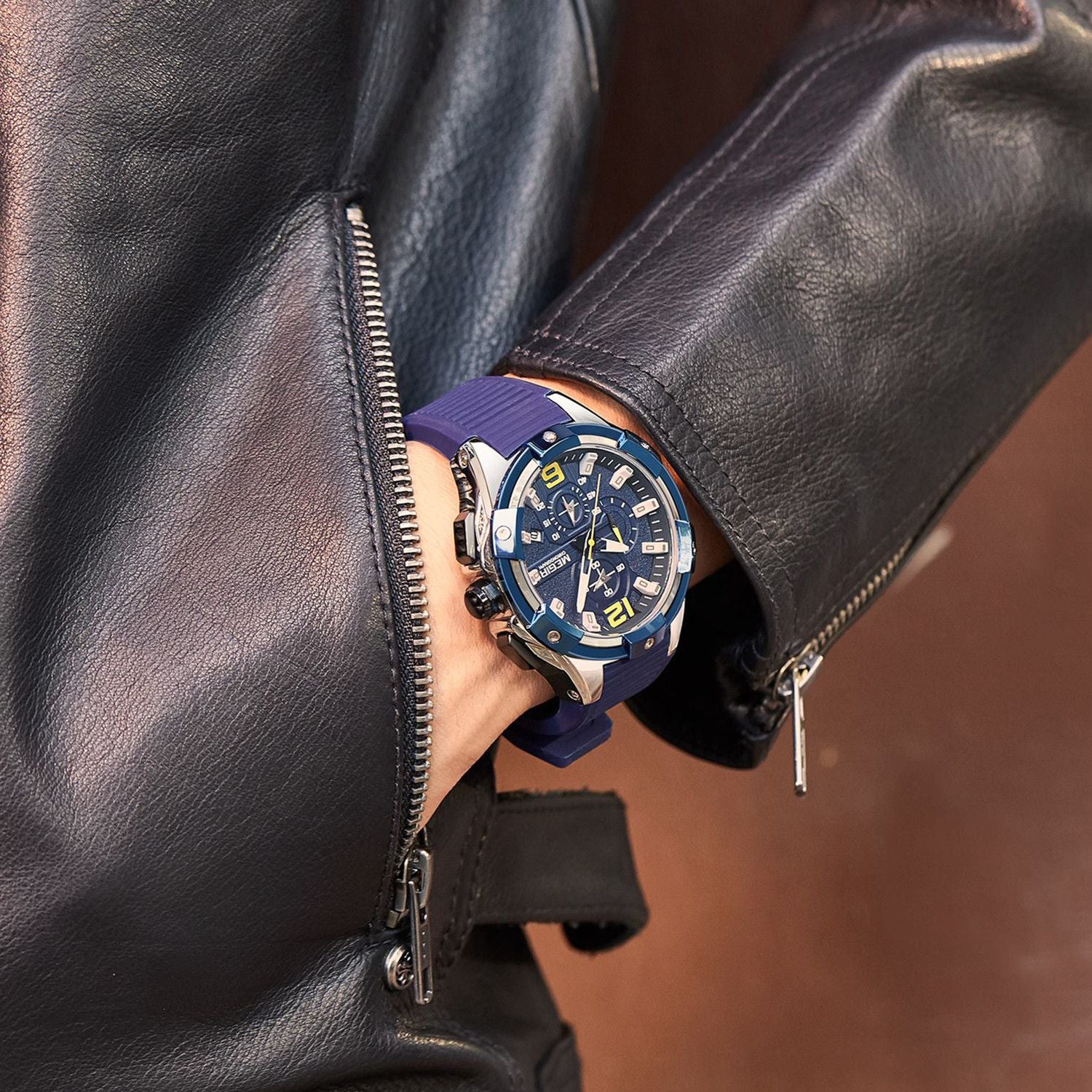 Reloj Cronógrafo MEGIR Hombre – Deportivo Militar con Luminiscencia y Fecha