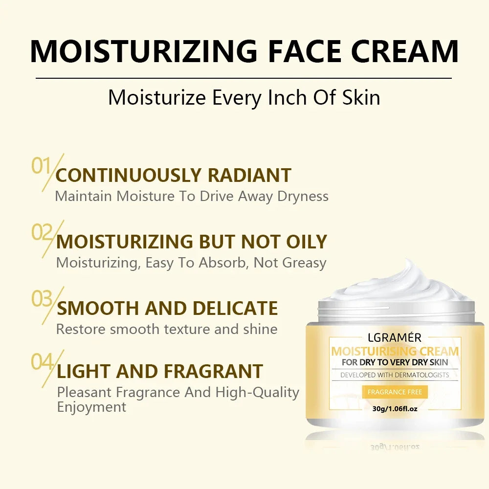 Crema Hidratante Facial LGRAMER – Hidratación Profunda 30g