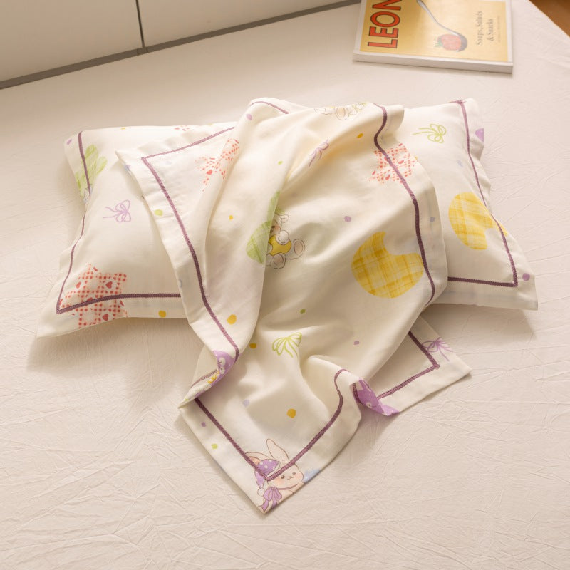 Par de Fundas de Almohada Infantil 0cm Gasa de Algodón Transpirable – 13 Colores