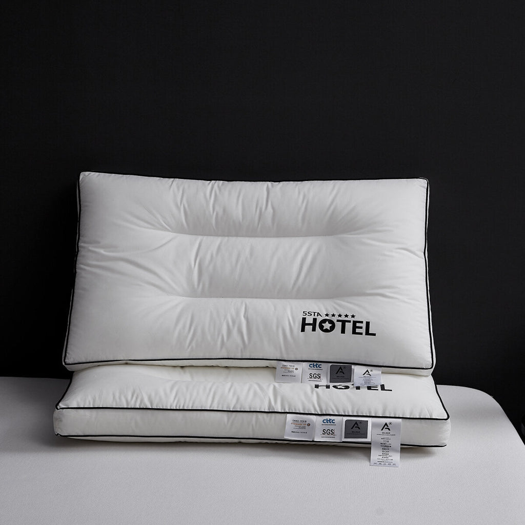 Set de 2 Almohadas 0cm Algodón 100% Estilo Hotel 5 Estrellas – 3 Alturas
