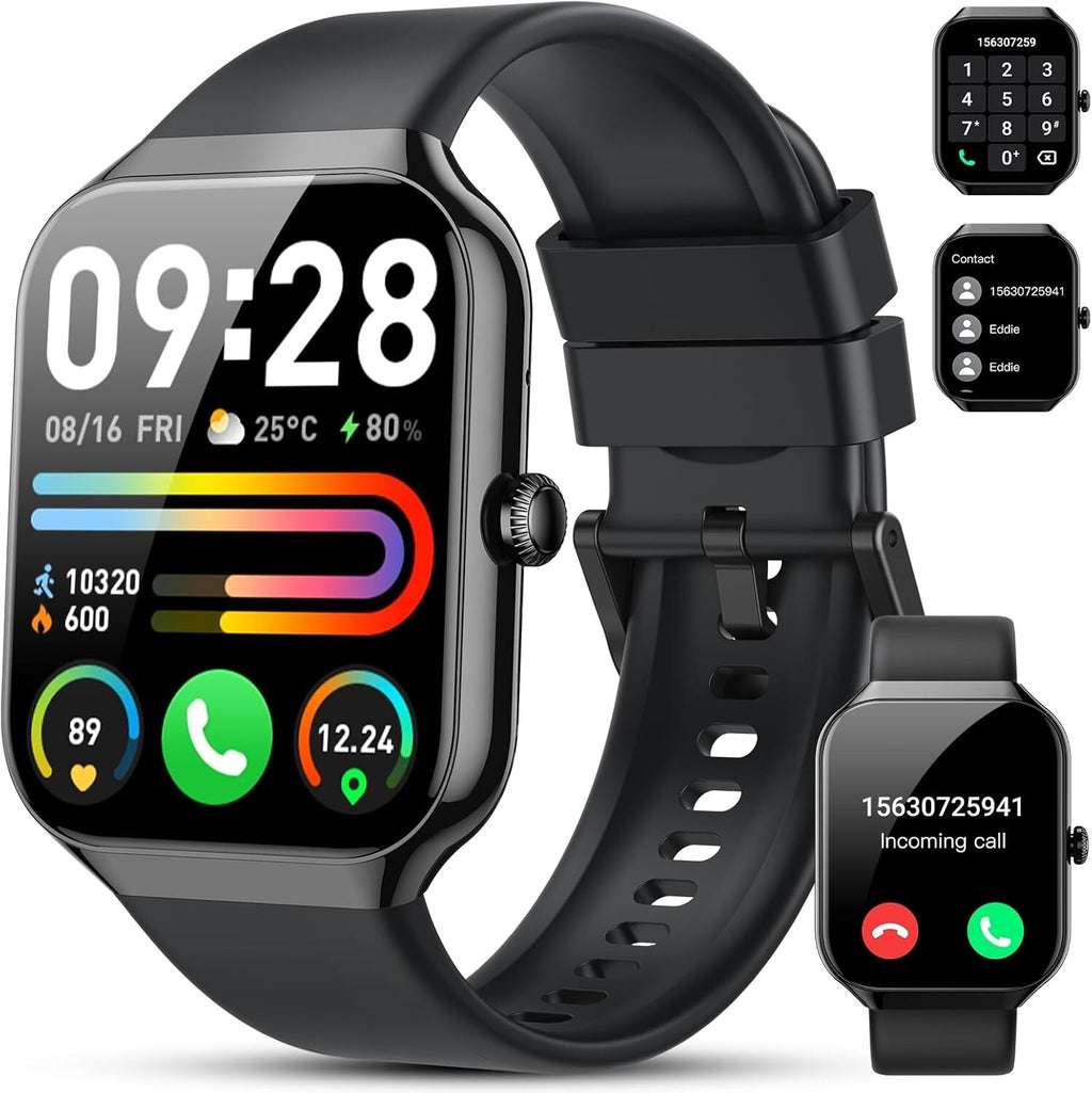 Smartwatch con Llamadas Bluetooth, Monitor de Frecuencia Cardíaca, Resistente al Agua IP68 – Compatible con iPhone y Android