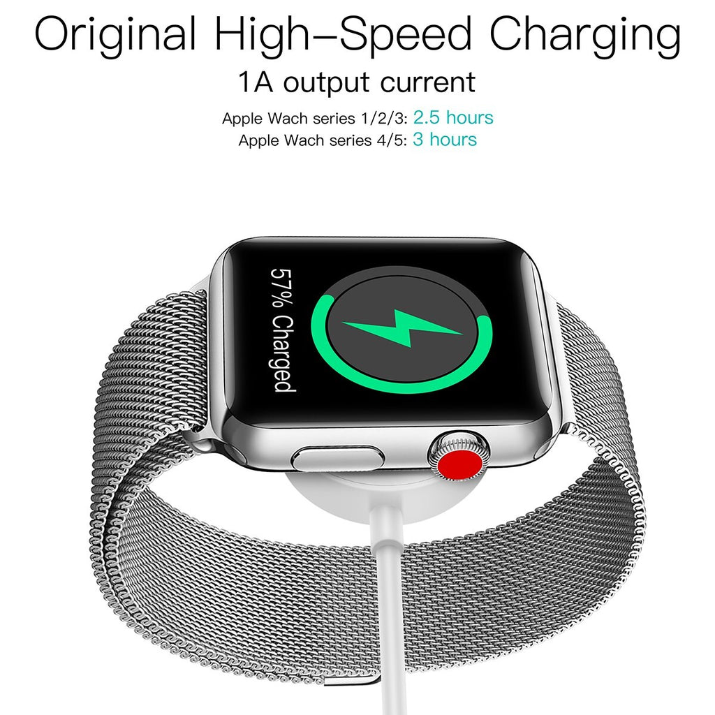 Cable Cargador Magnético USB 2 en 1 para Apple Watch Serie 10/9/8/7/6/5/4 y iPhone