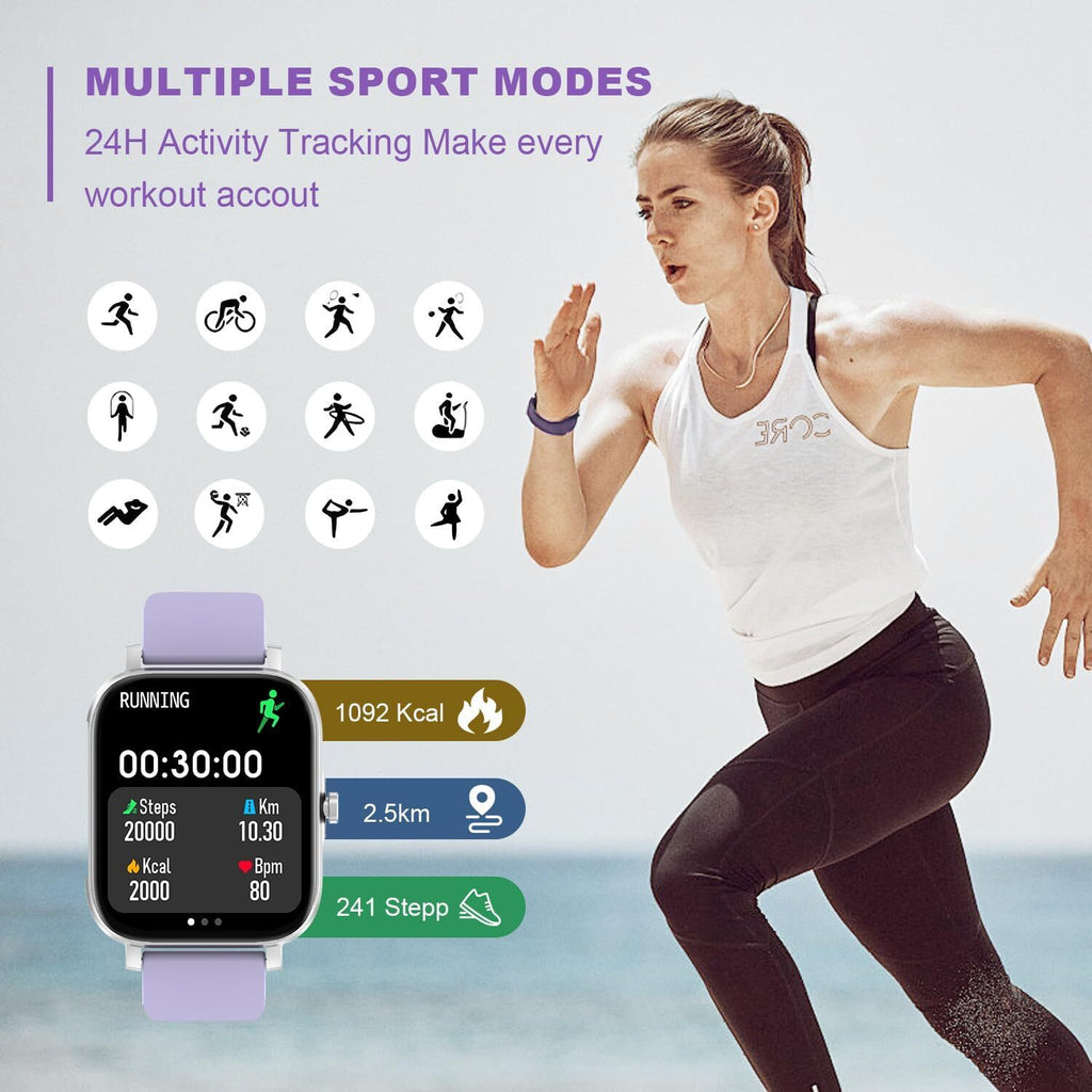 Smartwatch Hombre Mujer Resistente al Agua Monitor de Frecuencia Cardíaca para iPhone 14 15 16 Pro Max