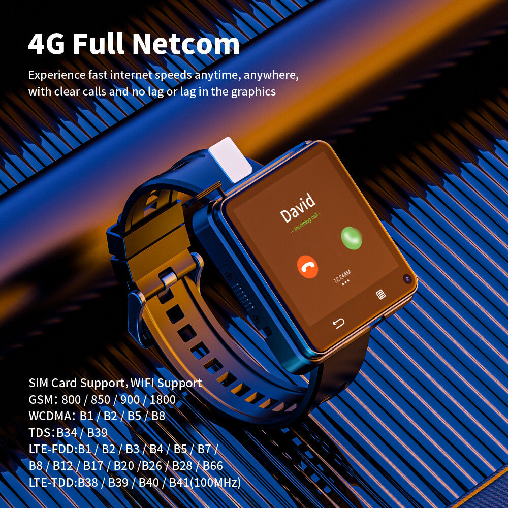 Smartwatch Teléfono 4G con Rastreador Fitness, Pantalla Táctil, Doble Cámara, GPS, WiFi y Videollamadas