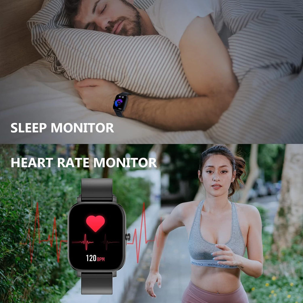 Smartwatch Hombre Mujer Resistente al Agua Monitor de Frecuencia Cardíaca para iPhone 14 15 16 Pro Max