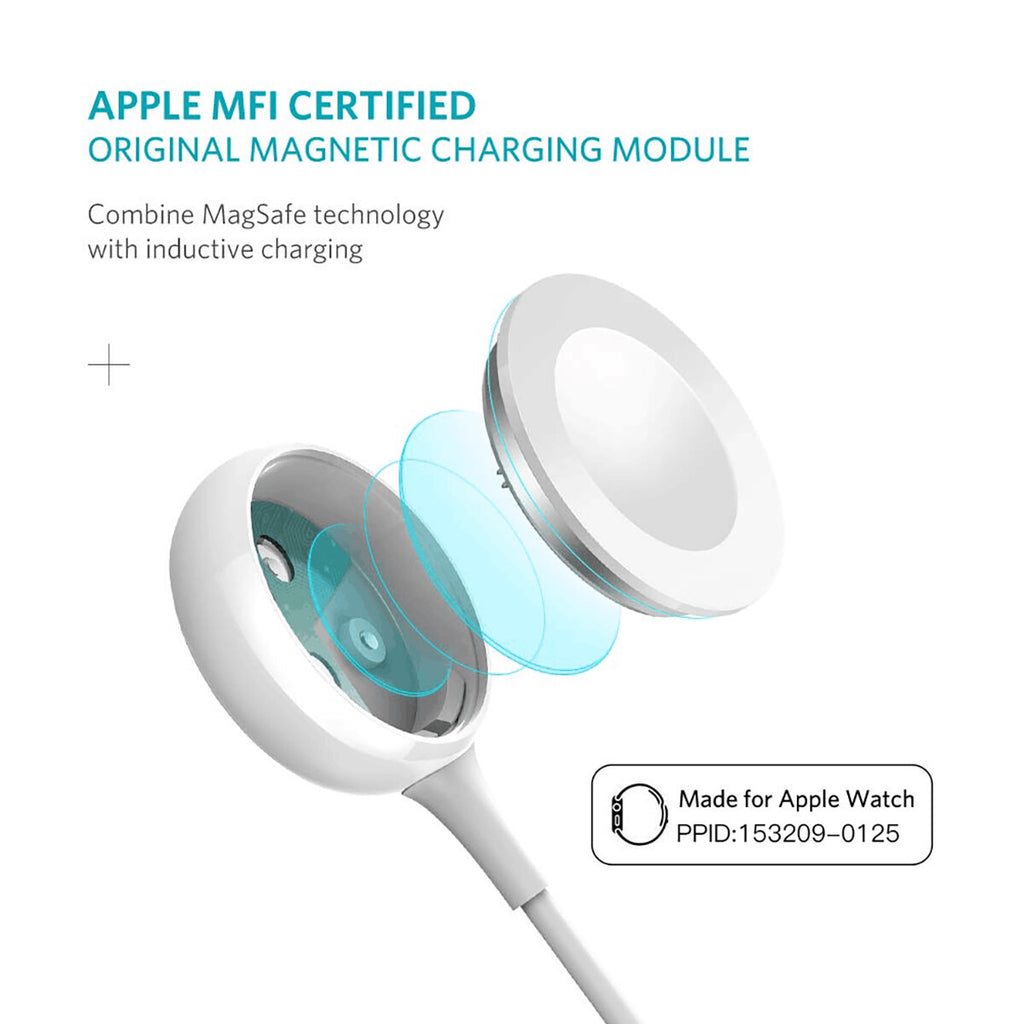 Cable Cargador Magnético USB 2 en 1 para Apple Watch Serie 10/9/8/7/6/5/4 y iPhone